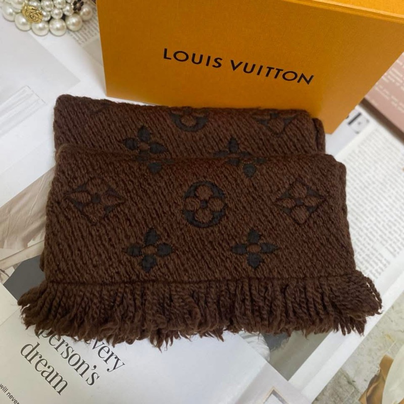 Lv LOGOMANIA羊毛雙面披肩 圍巾 限量泰迪色🏅-6