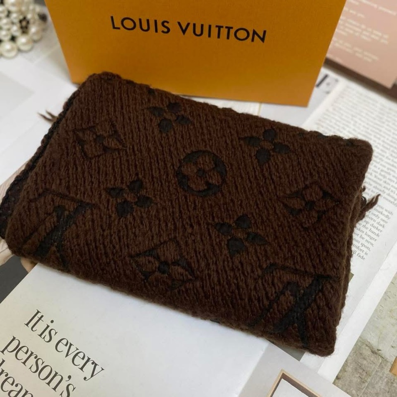 Lv LOGOMANIA羊毛雙面披肩 圍巾 限量泰迪色🏅-10