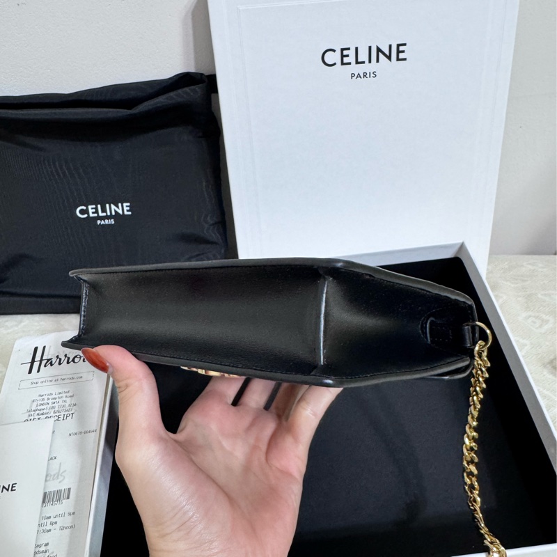 幾乎全新 Celine woc 美品大全套 英國購入 金鏈凱旋門logo信封包專櫃$75000-8