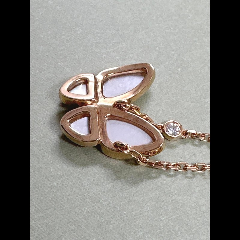 vca蝴蝶白母貝項鏈 近全新實品超美-10