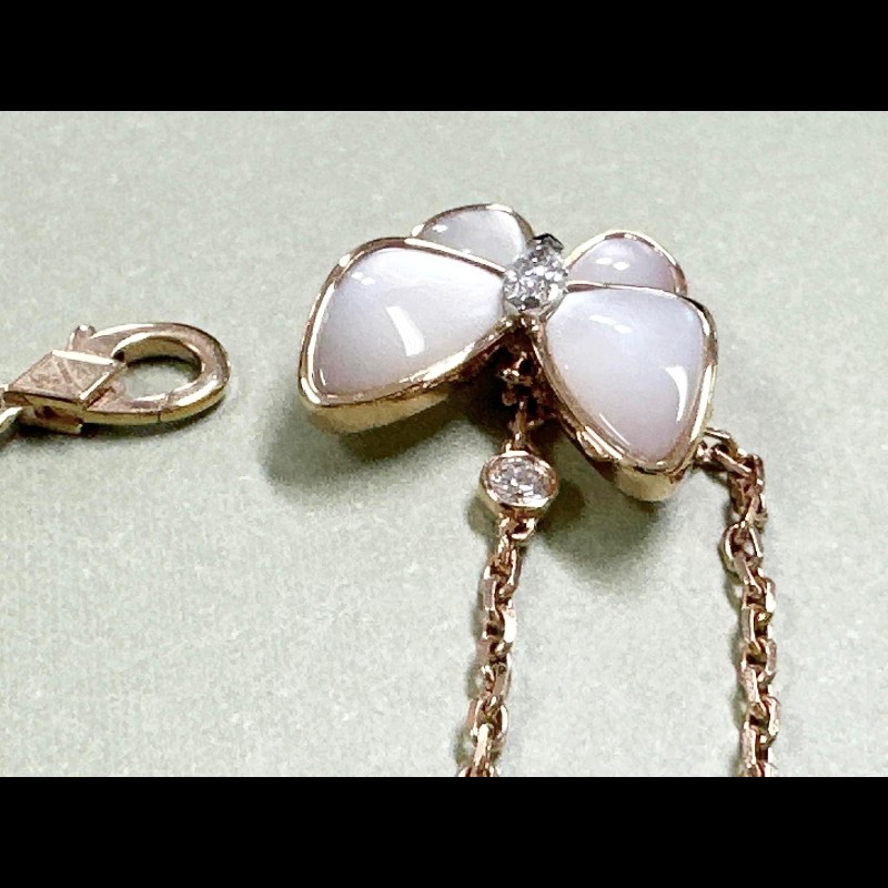 vca蝴蝶白母貝項鏈 近全新實品超美-15