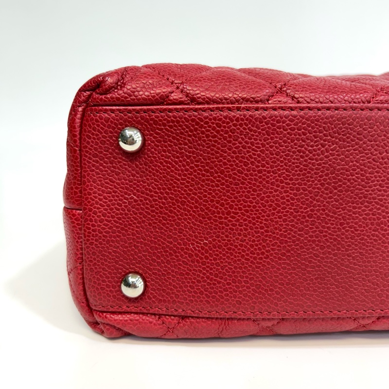 ❤️香奈兒2wayhobo紅色CHANEL銀釦小牛皮HOBO肩背包A66803-23