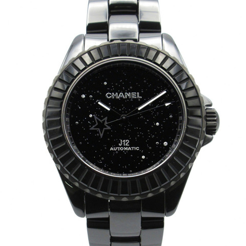 香奈兒 J12 星際腕錶，男士，黑色，陶瓷，H7989