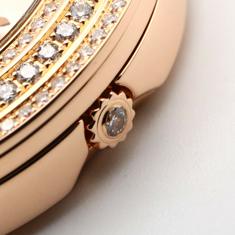 梵克雅寶 Charm Mini 腕錶，18K 玫瑰金，皮革錶帶，銀色，女士款，VCARO29700-6