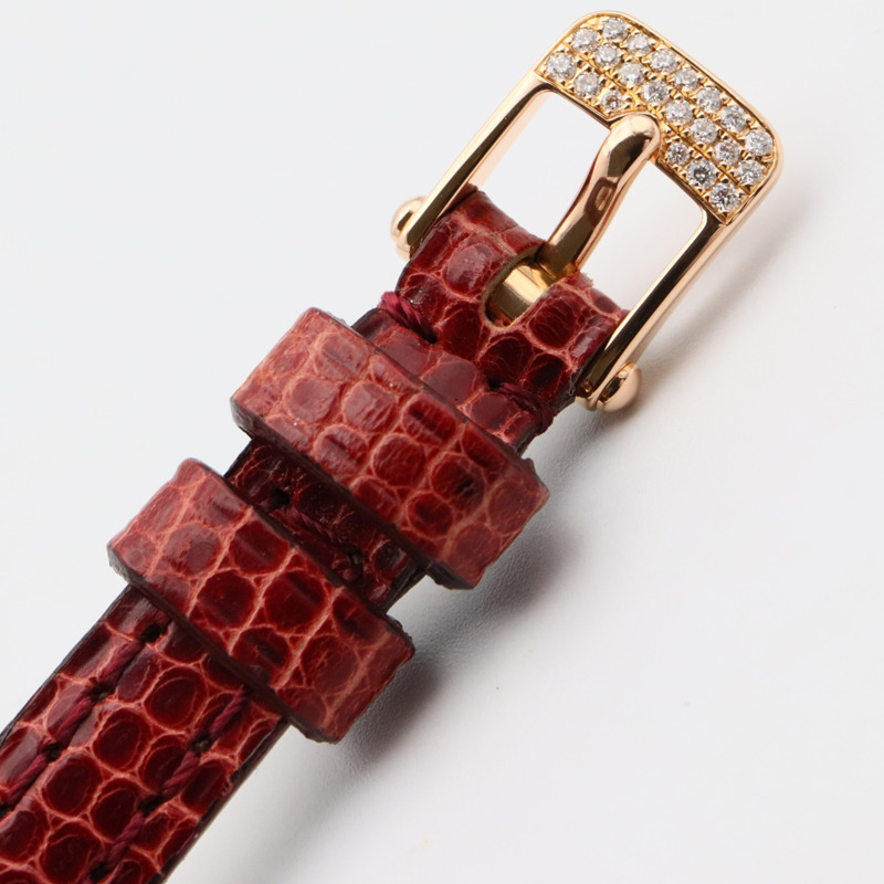 梵克雅寶 Charm Mini 腕錶，18K 玫瑰金，皮革錶帶，銀色，女士款，VCARO29700-14
