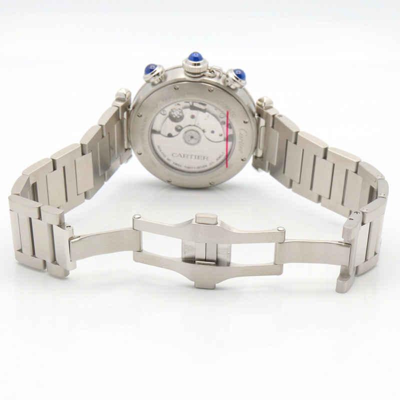 卡地亞 Pasha de Chronograph 腕錶，不鏽鋼材質，男款，灰色，WSPA0027-3