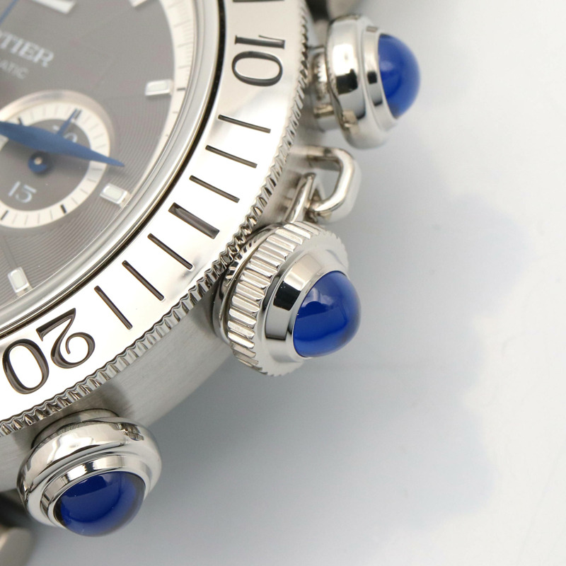 卡地亞 Pasha de Chronograph 腕錶，不鏽鋼材質，男款，灰色，WSPA0027-5