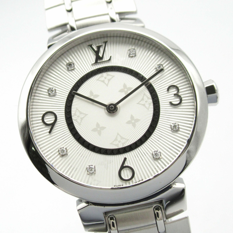 路易威登 Tambour Slim MM 女士腕錶，不銹鋼材質，銀色，型號 Q13MJ-2