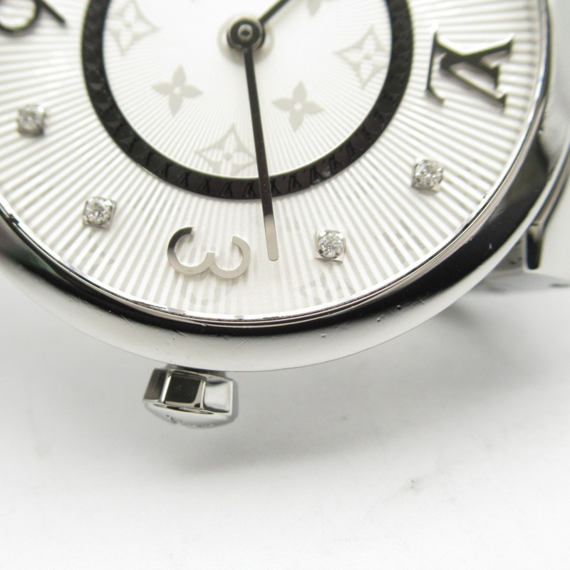 路易威登 Tambour Slim MM 女士腕錶，不銹鋼材質，銀色，型號 Q13MJ-10