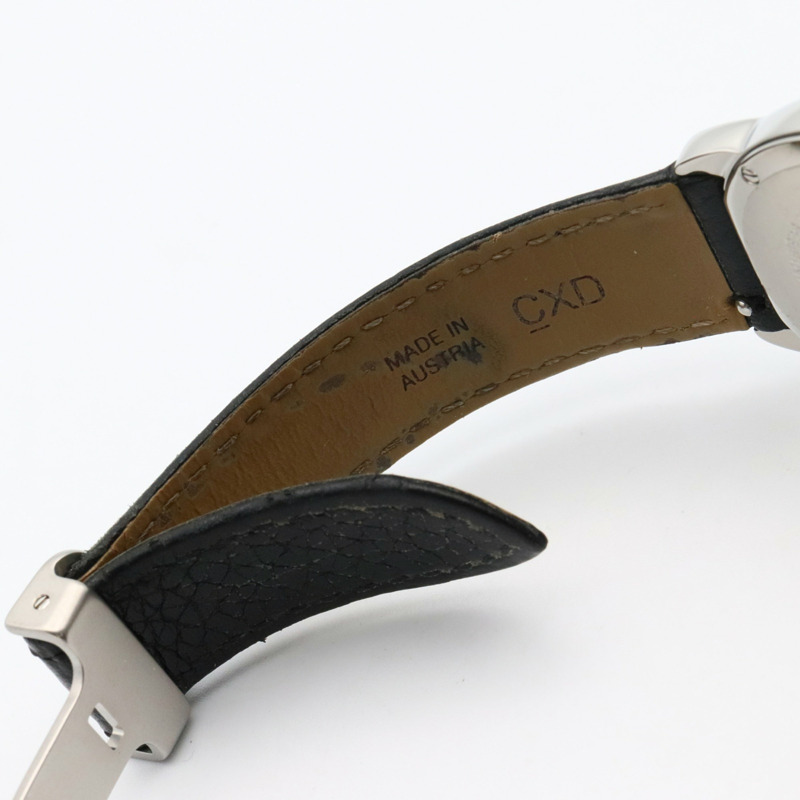 卡地亞 Ronde Solo de SM 女士腕錶，不鏽鋼和皮革錶帶，銀色，WSRN0019-15