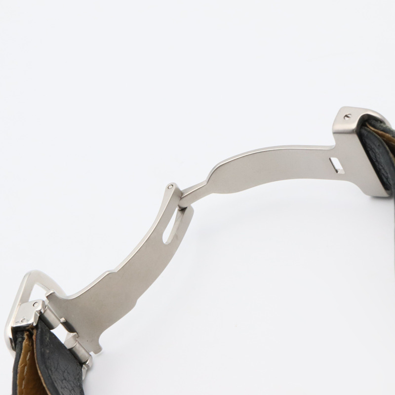 卡地亞 Ronde Solo de SM 女士腕錶，不鏽鋼和皮革錶帶，銀色，WSRN0019-17