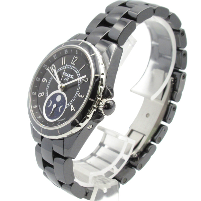香奈兒 J12 Firth de Lune 陶瓷男士腕錶，黑色，H3406-1