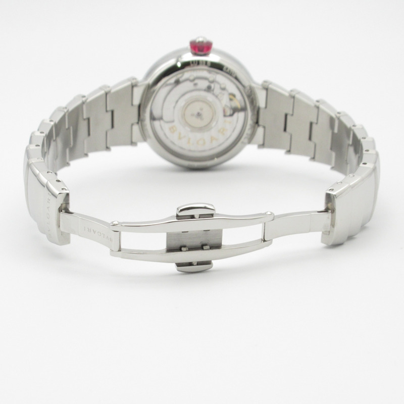 寶格麗 Lucea Date 11P 鑲鑽腕錶，不鏽鋼錶殼，白色錶殼，女款，LU33WSSD 11-4