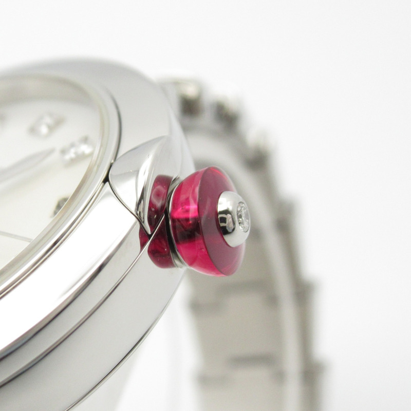 寶格麗 Lucea Date 11P 鑲鑽腕錶，不鏽鋼錶殼，白色錶殼，女款，LU33WSSD 11-6