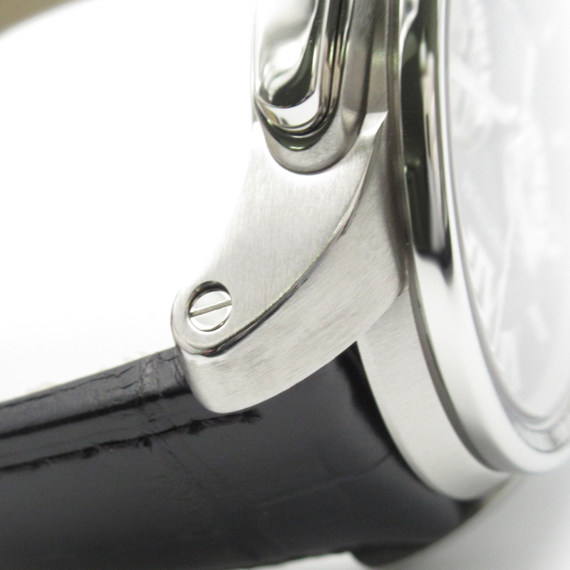 卡地亞 Calibre de Chronograph 計時腕錶，不鏽鋼和皮革錶帶，男士，黑色，W7100060-11