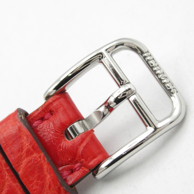 愛馬仕纖薄腕錶，不鏽鋼和皮革錶帶，銀色，CA2.230，女士款-23