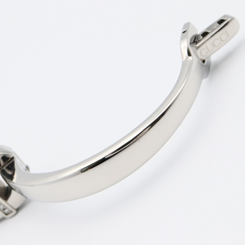 Gucci 6800L 女士白色不鏽鋼鑲鑽腕錶，附錶殼-10