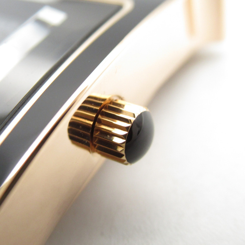 愛馬仕 H Watch PM 女士腕錶，18K 玫瑰金錶帶，皮革錶帶，黑色，型號 HH1.270b-6