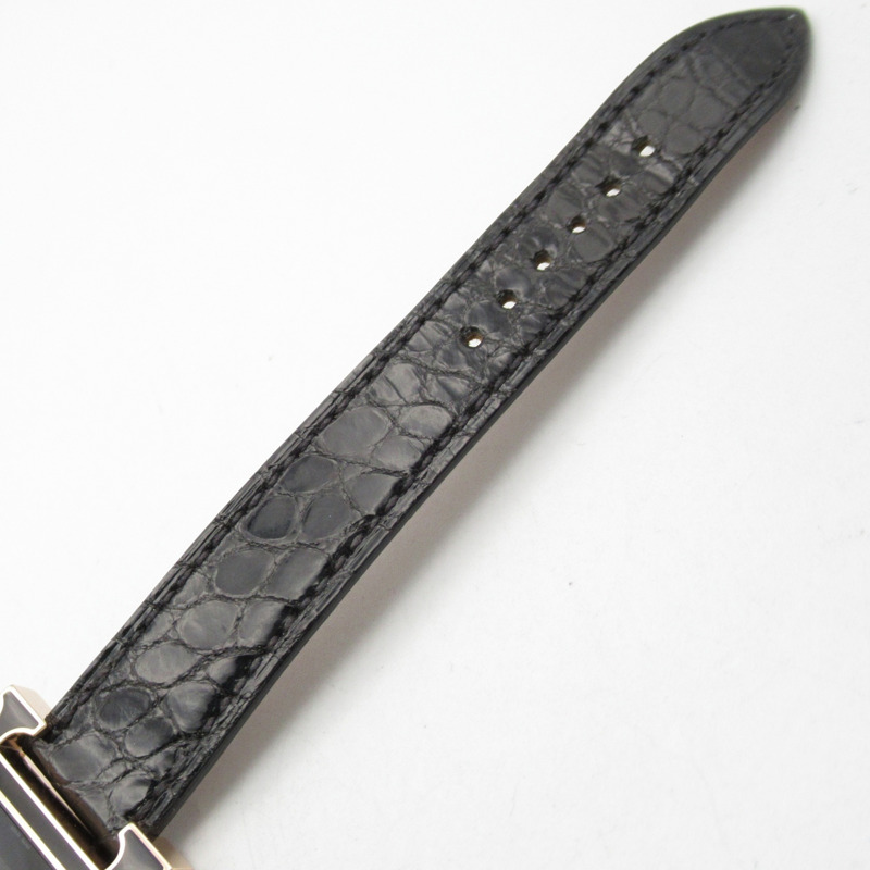 愛馬仕 H Watch PM 女士腕錶，18K 玫瑰金錶帶，皮革錶帶，黑色，型號 HH1.270b-11