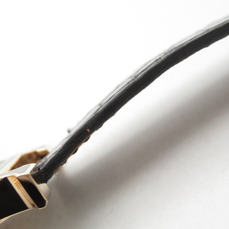 愛馬仕 H Watch PM 女士腕錶，18K 玫瑰金錶帶，皮革錶帶，黑色，型號 HH1.270b-17