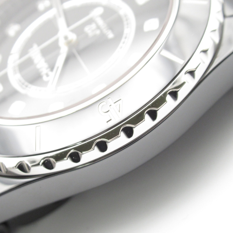 香奈兒 J12 12P 鑽石腕錶，陶瓷錶殼，鑲鑽，男士腕錶，黑色，H5702-14