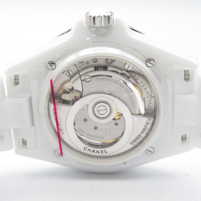 香奈兒 J12-20 12P 鑲鑽腕錶，陶瓷錶殼，男士，白色，H6476-4