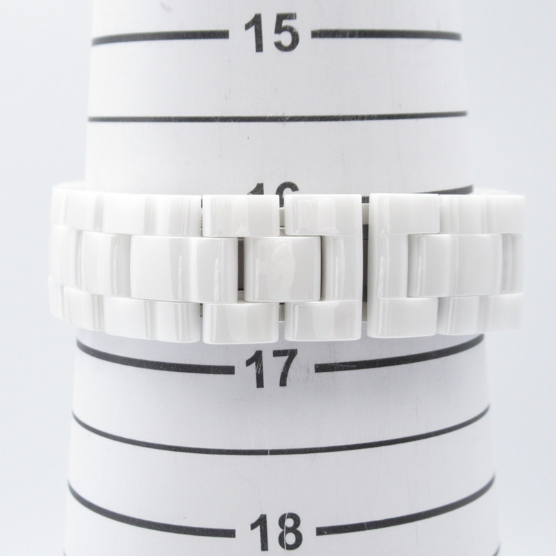 香奈兒 J12-20 12P 鑲鑽腕錶，陶瓷錶殼，男士，白色，H6476-6