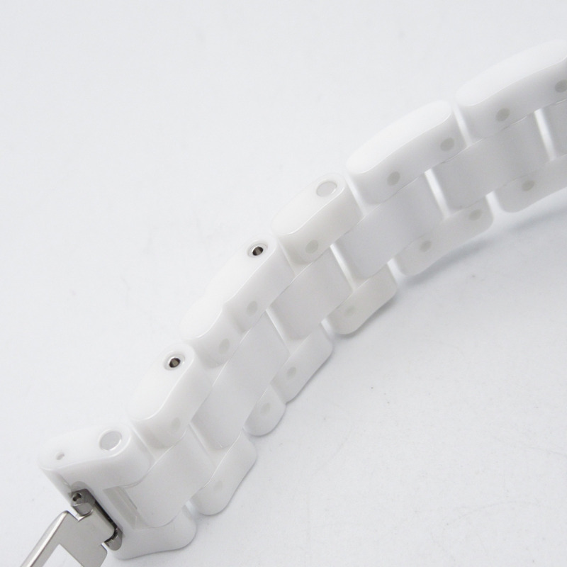 香奈兒 J12-20 12P 鑲鑽腕錶，陶瓷錶殼，男士，白色，H6476-11