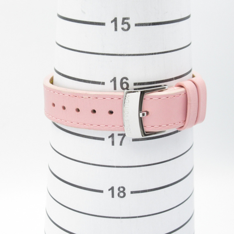 路易威登 Tambour Sakura 鑽石錶圈腕錶，18K 玫瑰金鑲鑽皮錶帶，貝殼紋，女款，Q1K09-7