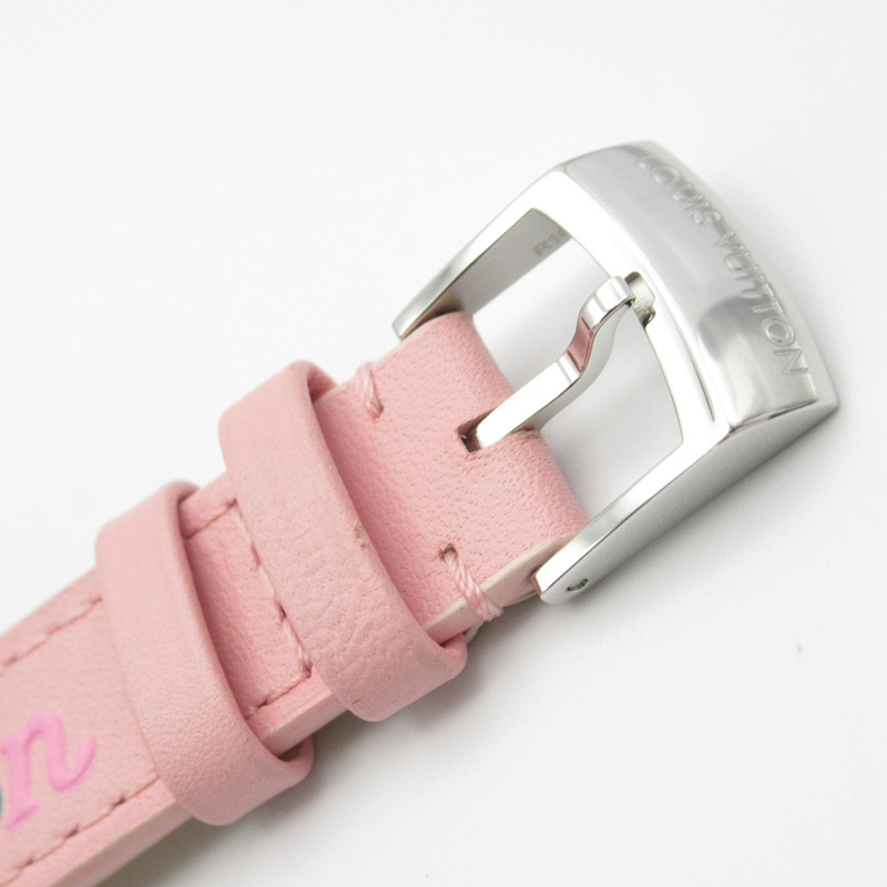 路易威登 Tambour Sakura 鑽石錶圈腕錶，18K 玫瑰金鑲鑽皮錶帶，貝殼紋，女款，Q1K09-10