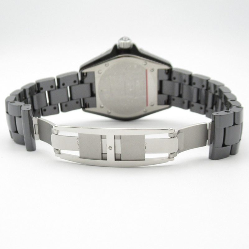 香奈兒 J12 鑽石錶圈腕錶，陶瓷錶殼，鑲鑽，男士腕錶，黑色，H1174-3