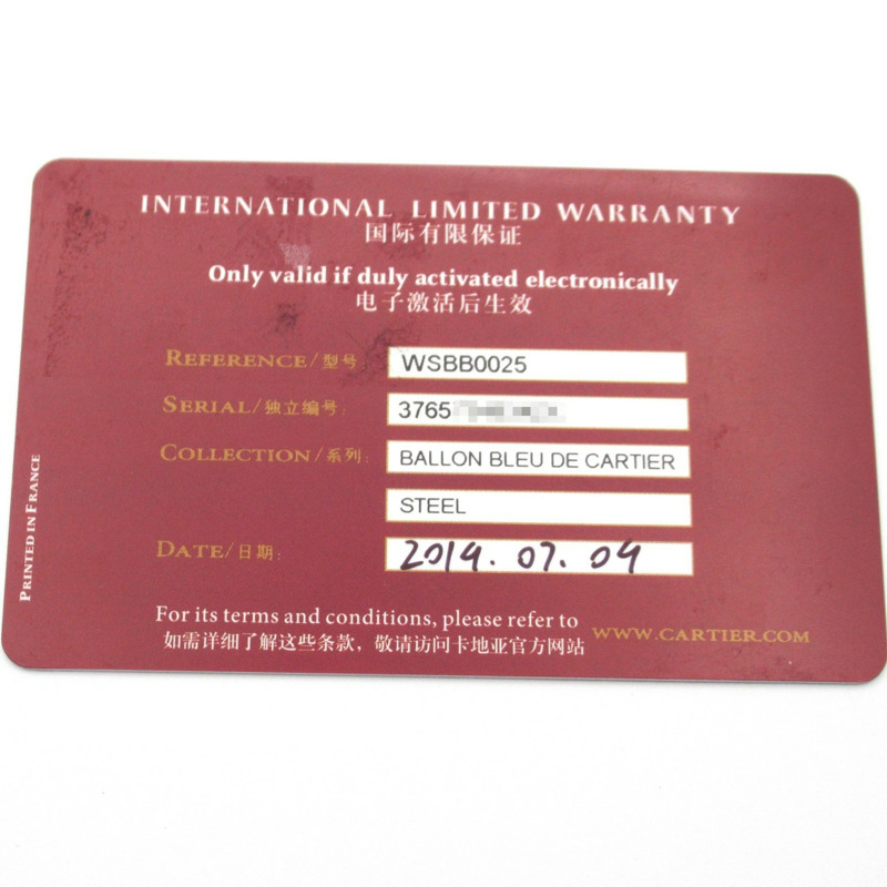 卡地亞 Ballon Bleu 男士腕錶，不鏽鋼和皮革錶帶，藍色，WSBB0025-9