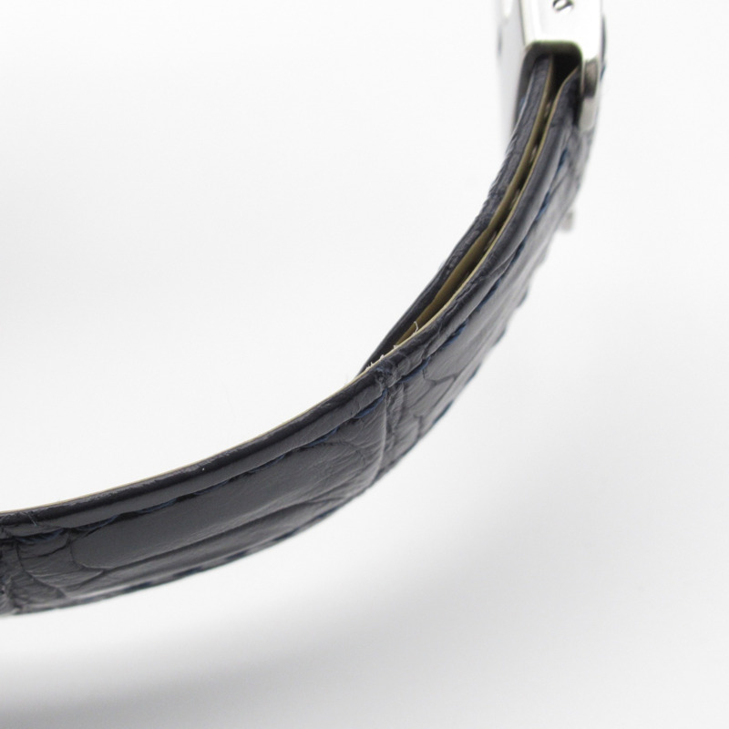 卡地亞 Ballon Bleu 男士腕錶，不鏽鋼和皮革錶帶，藍色，WSBB0025-19