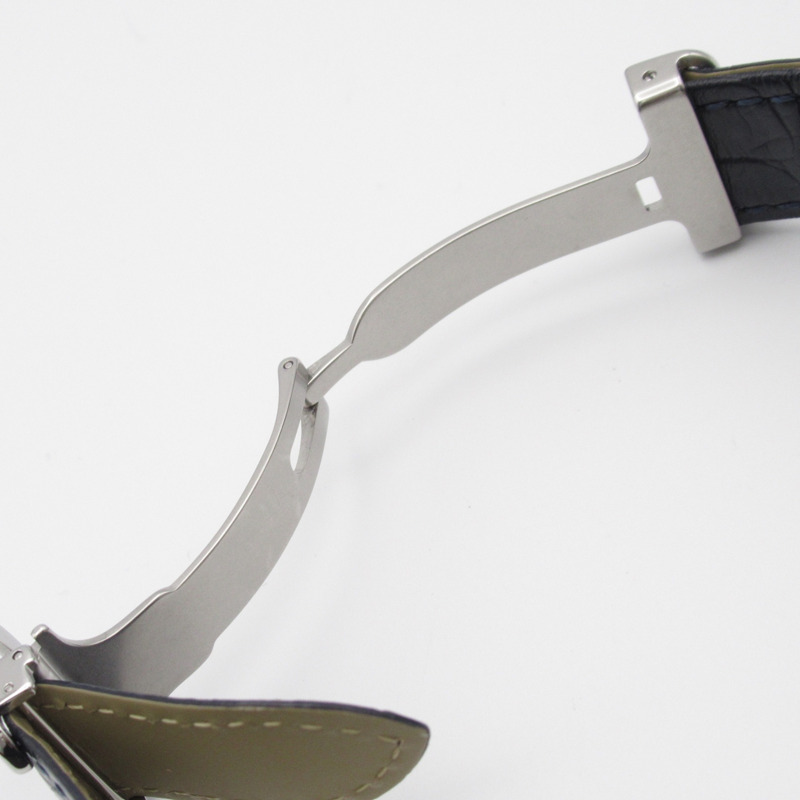 卡地亞 Ballon Bleu 男士腕錶，不鏽鋼和皮革錶帶，藍色，WSBB0025-20