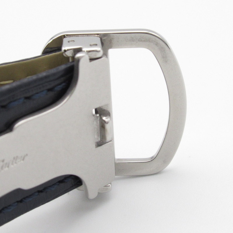 卡地亞 Ballon Bleu 男士腕錶，不鏽鋼和皮革錶帶，藍色，WSBB0025-21