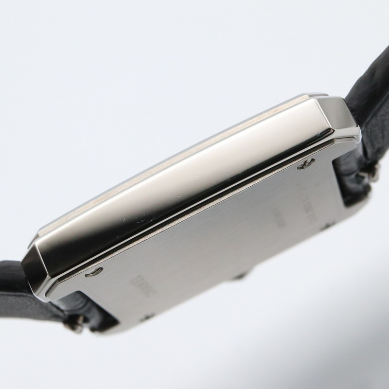 香奈兒男友腕錶，不鏽鋼鑲鑽錶殼，皮革錶帶，黑色，女士，H6586-8