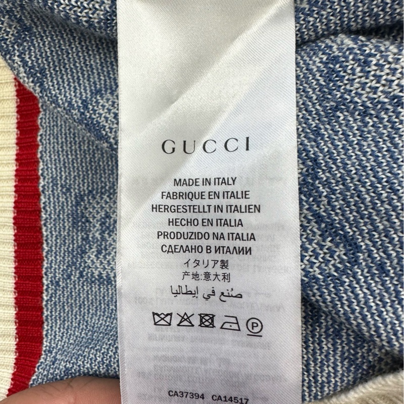 Gucci藍色金扣滿印針織開衫 xs碼 99新-3