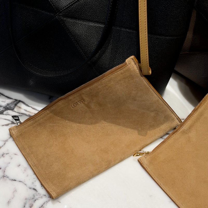 🎉新年好折扣✨Loewe 柔軟粒面小牛皮 大款 Puzzle Fold 橫式托特包 黑色-3