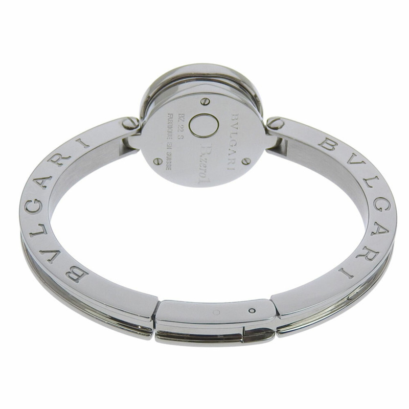 近乎全新的寶格麗 B.zero1 BZ22S 女士腕錶，白色錶盤，鑲鑽錶圈，不鏽鋼石英機芯，錶徑約 22 毫米，電池供電，背面按鈕。-2