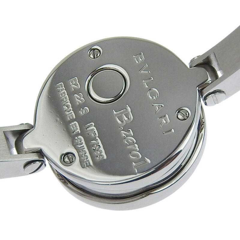 近乎全新的寶格麗 B.zero1 BZ22S 女士腕錶，白色錶盤，鑲鑽錶圈，不鏽鋼石英機芯，錶徑約 22 毫米，電池供電，背面按鈕。-3