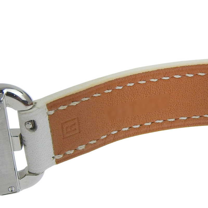 近全新愛馬仕 Cape Cod CC1 210，□R 刻印，白色錶盤，不鏽鋼/皮革錶帶，33毫米 x 23毫米，石英機芯，女錶-5