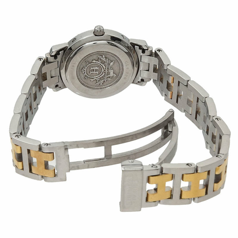 愛馬仕 Clipper CL4 220 女士象牙色石英腕錶，附日期顯示，雙色錶盤-3