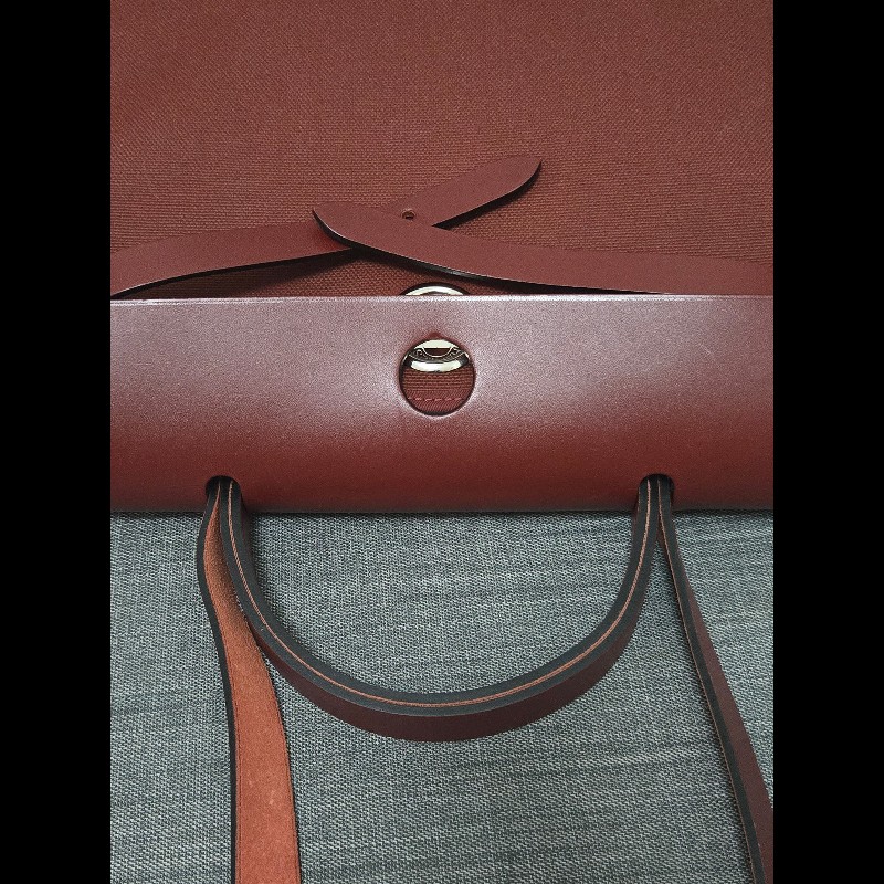 Hermes 愛馬仕 Herbag 31 愛馬仕紅 酒紅銀扣 手提 肩背  🈶子袋-12