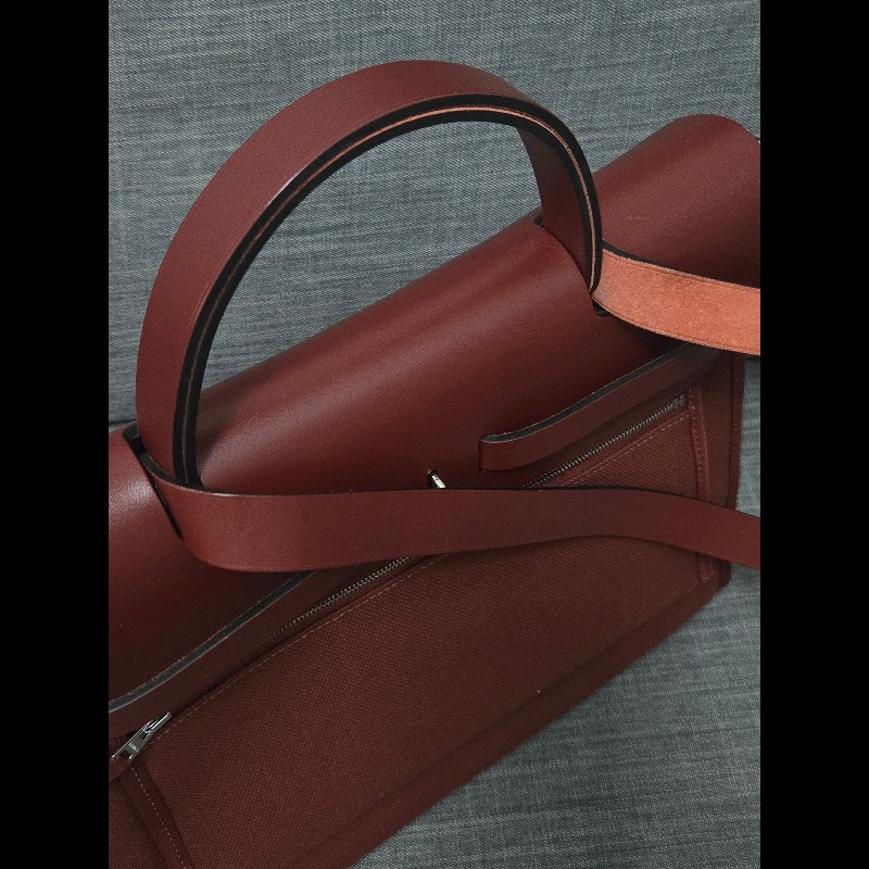 Hermes 愛馬仕 Herbag 31 愛馬仕紅 酒紅銀扣 手提 肩背  🈶子袋-14