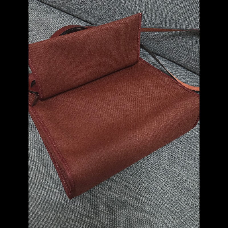 Hermes 愛馬仕 Herbag 31 愛馬仕紅 酒紅銀扣 手提 肩背  🈶子袋-18