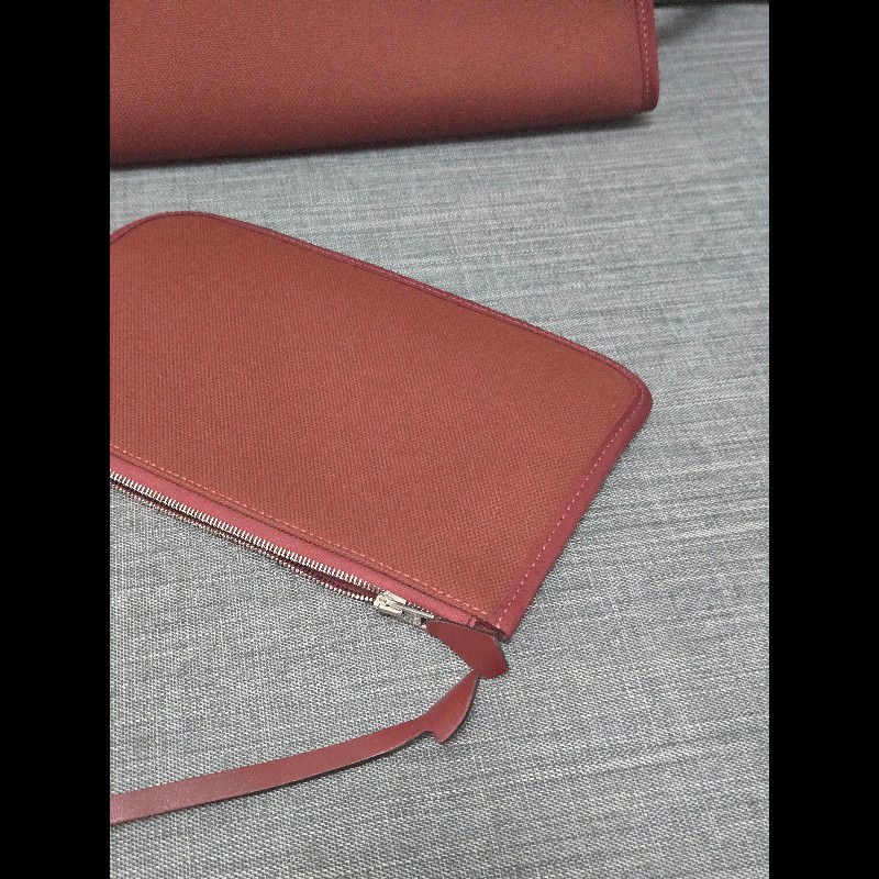 Hermes 愛馬仕 Herbag 31 愛馬仕紅 酒紅銀扣 手提 肩背  🈶子袋-40