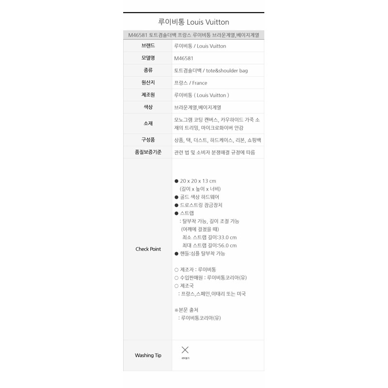 LOUIS VUITTON Neo Noé BB M46581-20