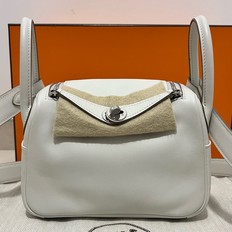 Hermes愛馬仕Mini Lindy I 一代 珍珠灰 Swift-5