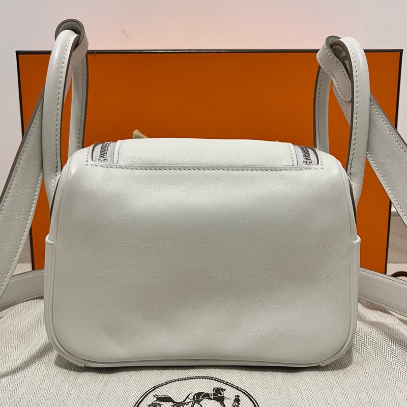 Hermes愛馬仕Mini Lindy I 一代 珍珠灰 Swift-6