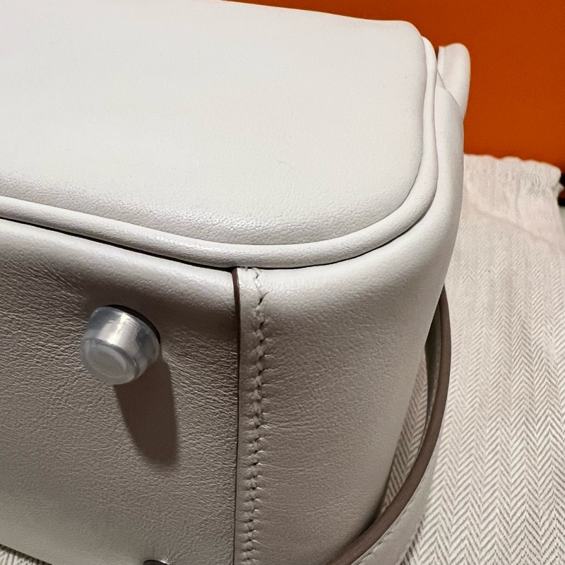 Hermes愛馬仕Mini Lindy I 一代 珍珠灰 Swift-17